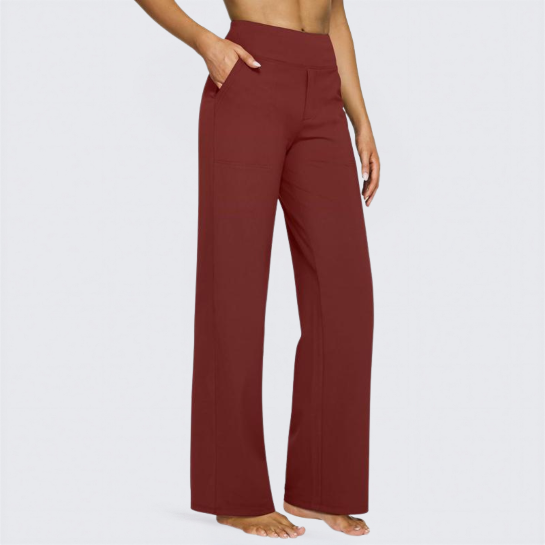 Sally – Comfortable High Waist Wide Leg Trousers