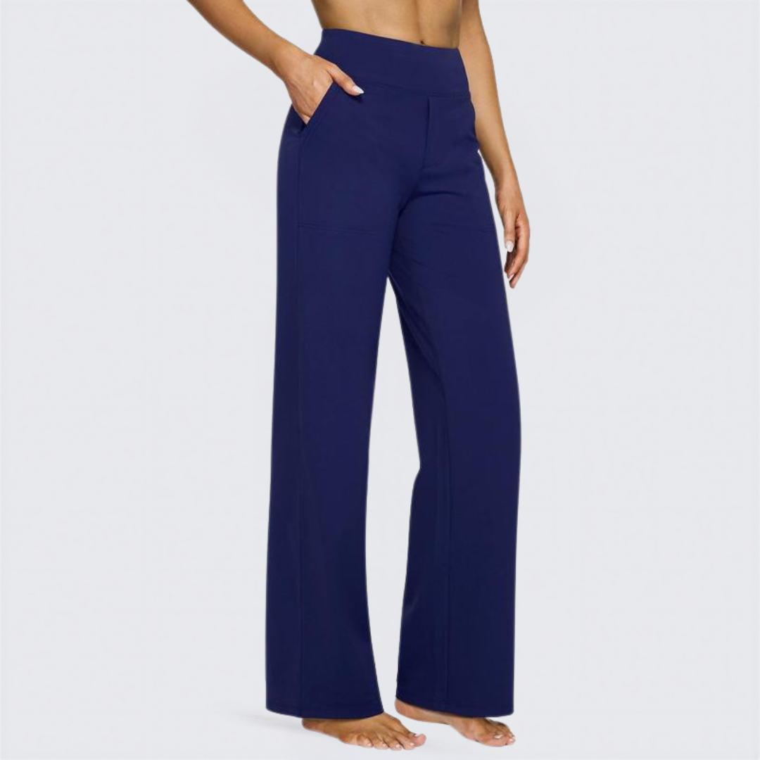 Sally – Comfortable High Waist Wide Leg Trousers
