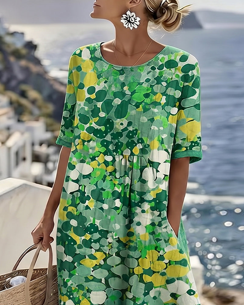 Elena – Floral Print Relaxed Midi Dress