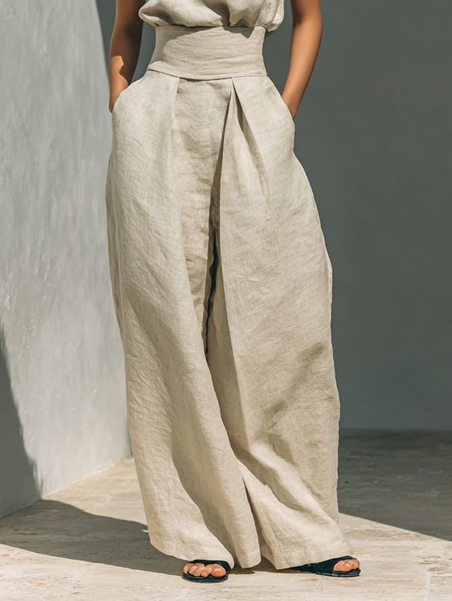 Mirella – Minimalist Tank Top And Wide-Leg Pants Set