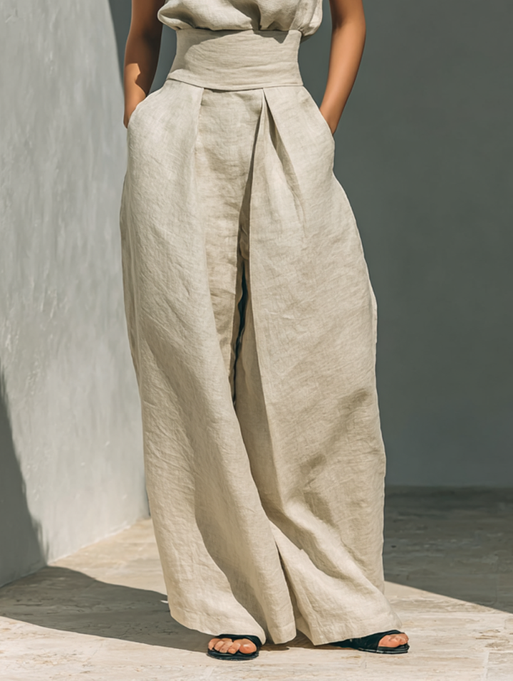 Mirella – Minimalist Tank Top And Wide-Leg Pants Set