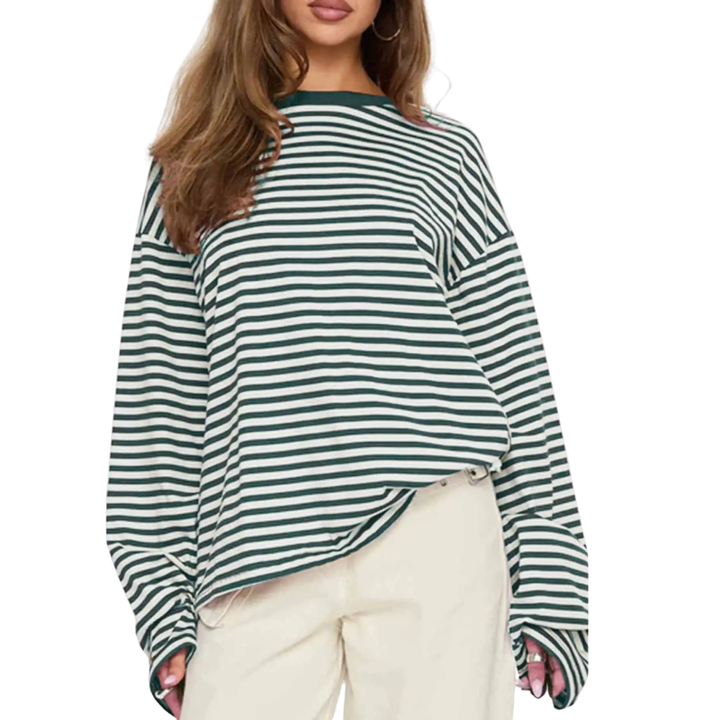 Tracy – Versatile Striped Long Sleeve Shirt