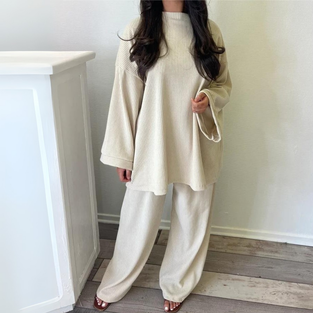 Uni – Casual Loose Top and Wide Leg Pants Set