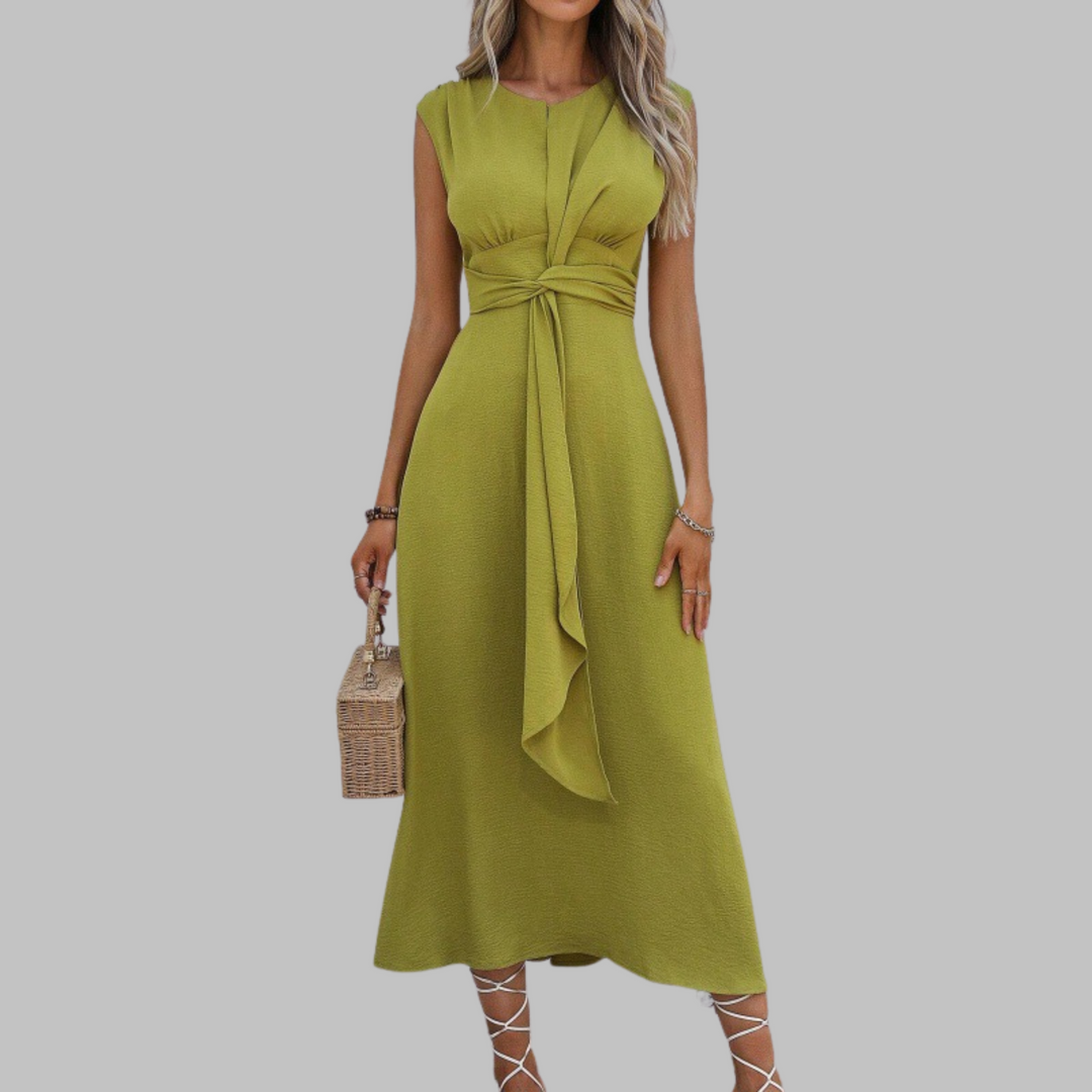 Angela – Elegant Sleeveless Round Neck Maxi Dress