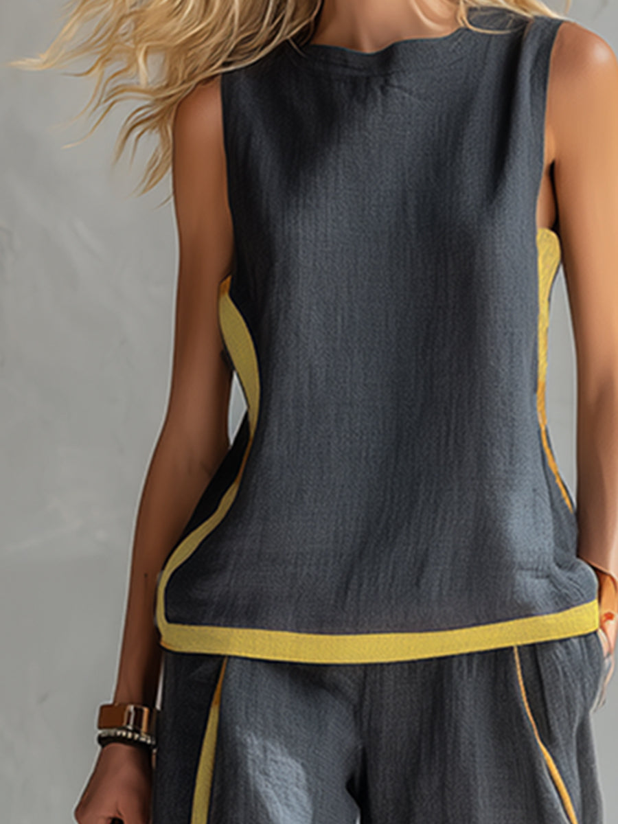 Marlene – Wide Leg Linen Two-Piece Set