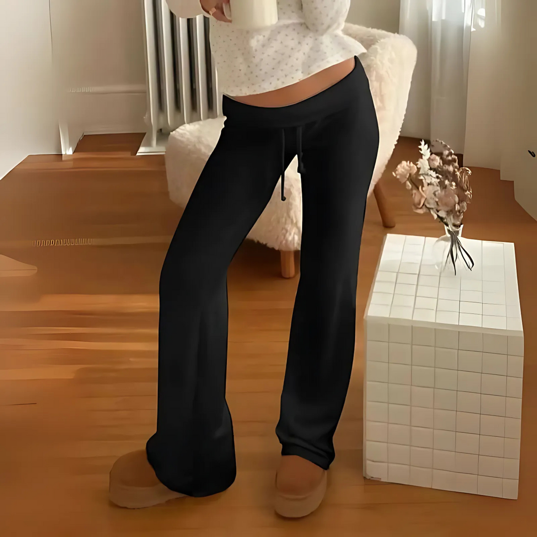 Janet – Casual Drawstring Straight Leg Trousers