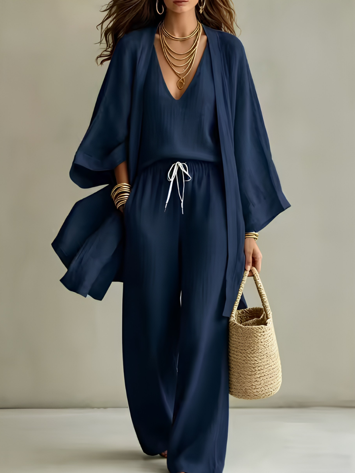 Beverley – Three-Piece Linen Look Set