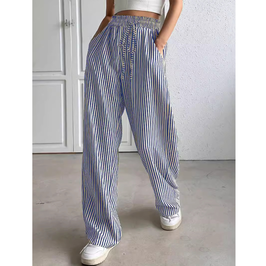 Cheryl – Simple Summer Striped Relaxed Fit Trousers