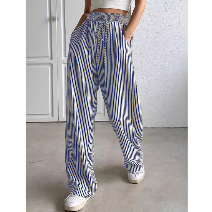 Cheryl – Simple Summer Striped Relaxed Fit Trousers