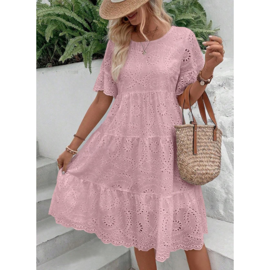 Lottie – Elegant Round Neck Boho Summer Dress