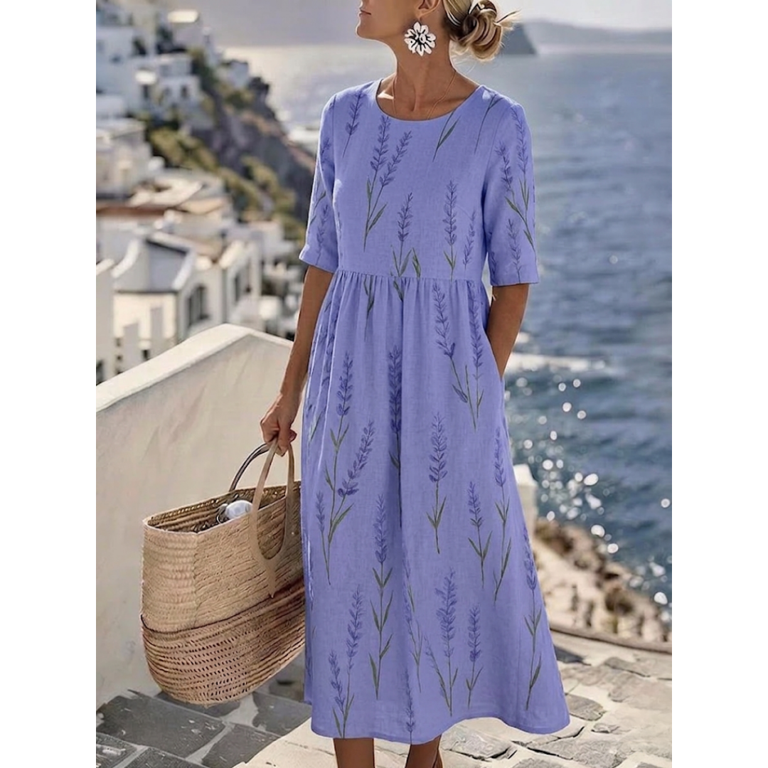 Jennifer – Elegant Floral Midi Dress