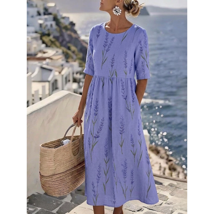 Jennifer – Elegant Floral Midi Dress
