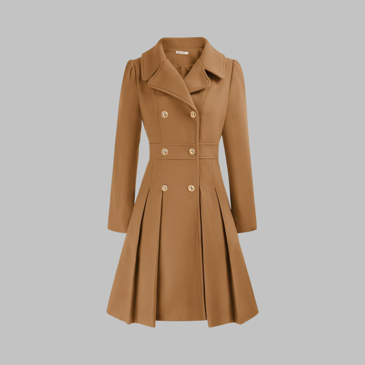 Enid – Classy Double Button Long Sleeve Coat