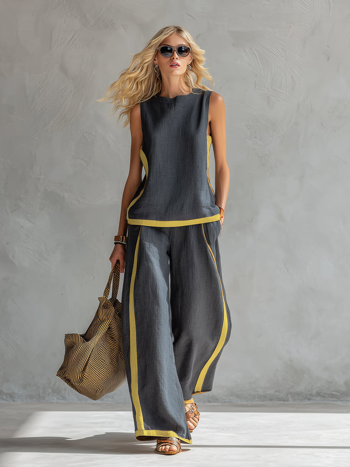 Marlene – Wide Leg Linen Two-Piece Set
