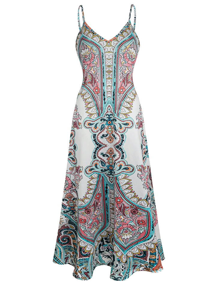 Ethel – Boho Floral Print Sleeveless Dress