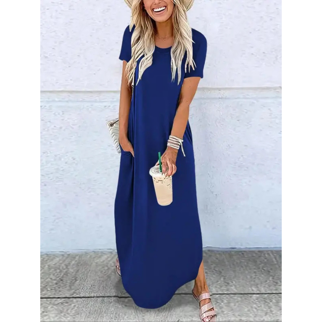 Jill – Casual Round Neck Summer Maxi Dress