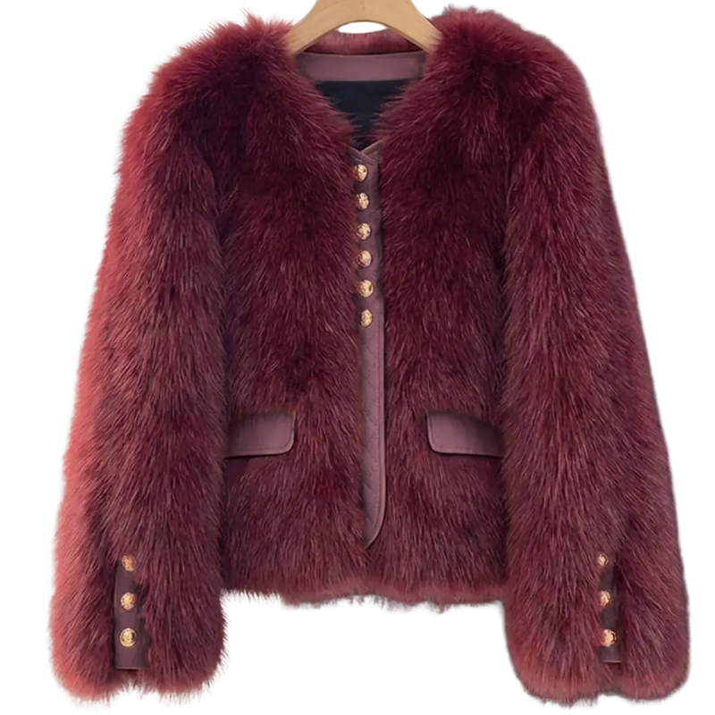 Ruth – Stylish Faux Fur Patchwork Winter Jacket