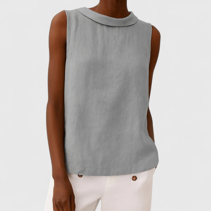 Yvette – Elegant Roll Collar Top