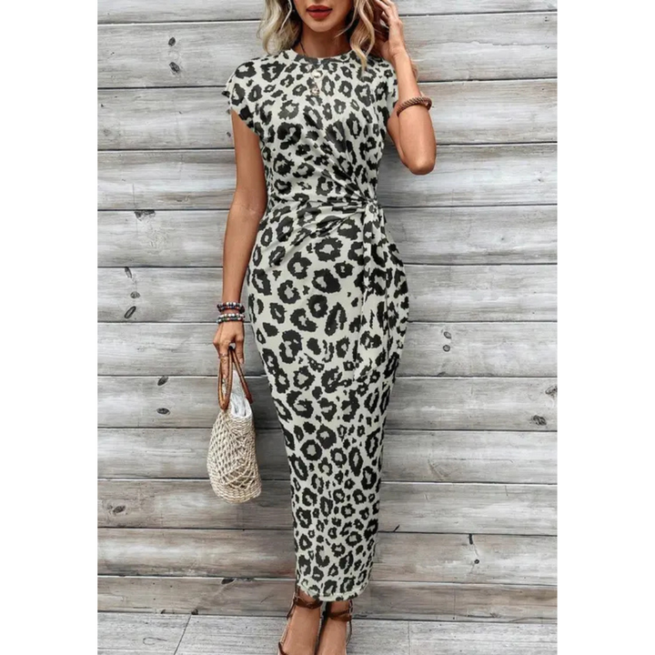 Josie – Chic Bodycon Dress With Crew Neck And Flutter Sleeves