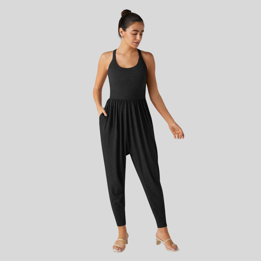 Josie – Comfy Backless Round Neck Lounge Jumpsuit