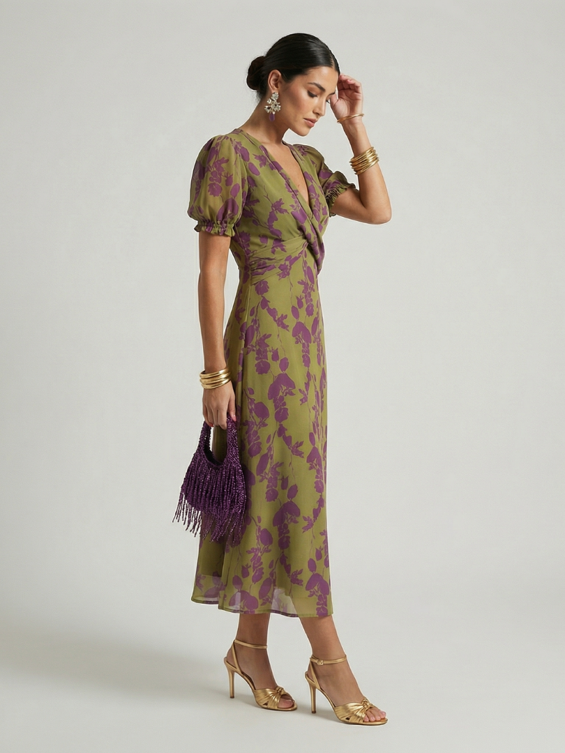 Vivienne – Floral Midi Wrap Dress