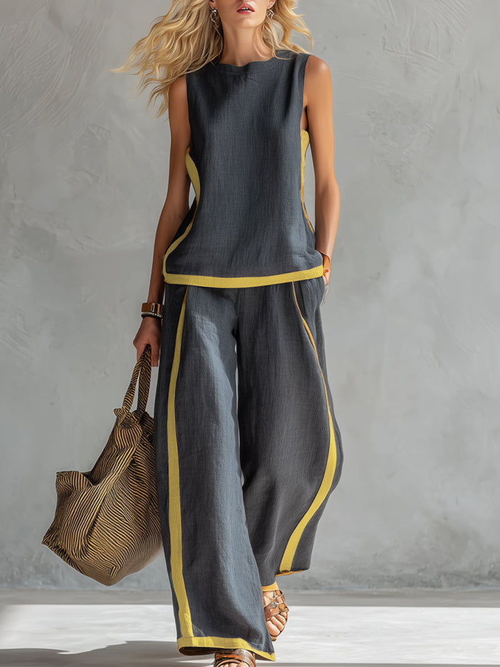 Marlene – Wide Leg Linen Two-Piece Set