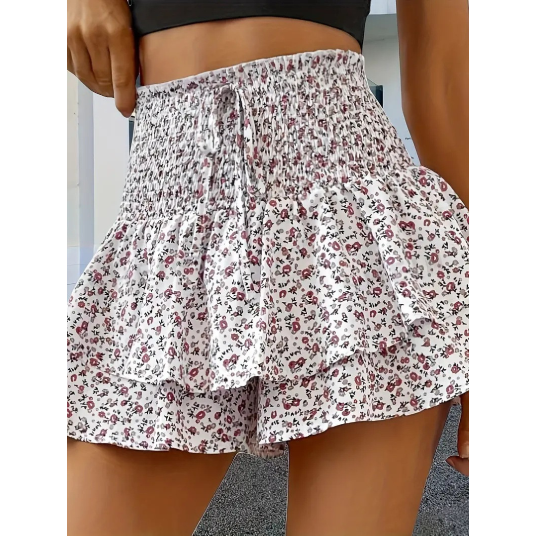 Josie – Lightweight Shirred Layered Summer Skort