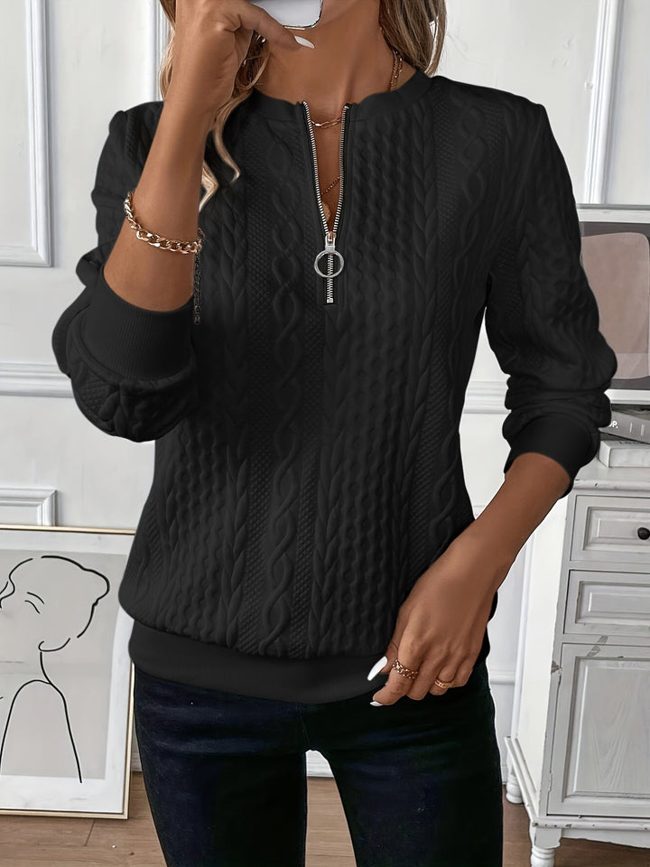 Frances – Bow Print Round Neck Knit Pullover