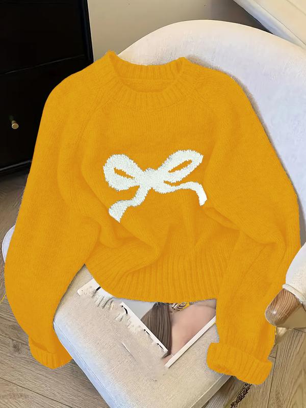 Gracie – Elegant Bow Knit Sweater for Autumn and Winter