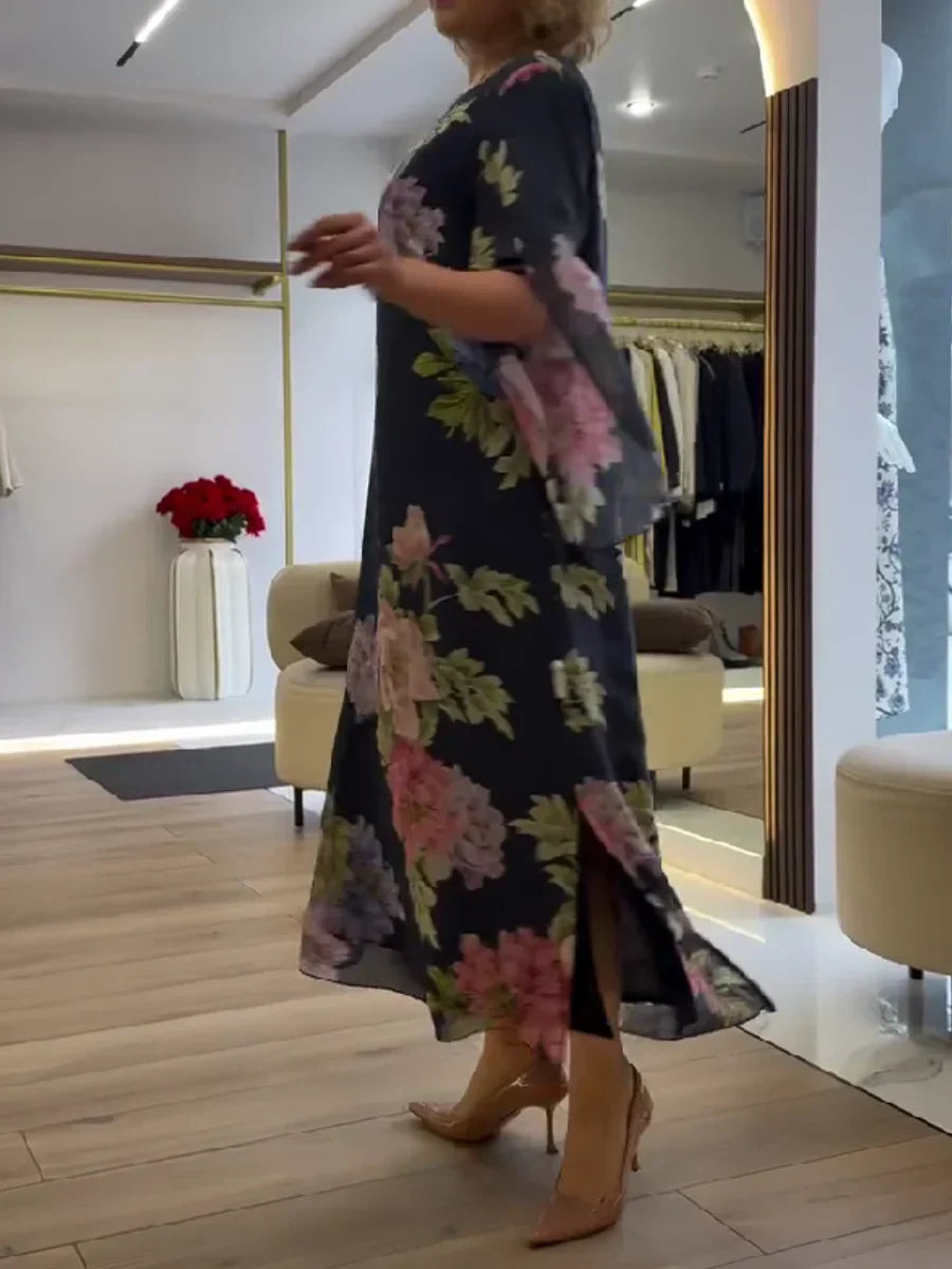 Vivienne – Floral Chiffon Maxi Dress
