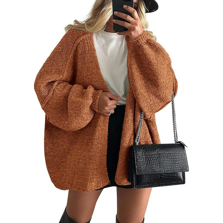 Sheena – Oversized Lantern Sleeve Autumn Knit Cardigan