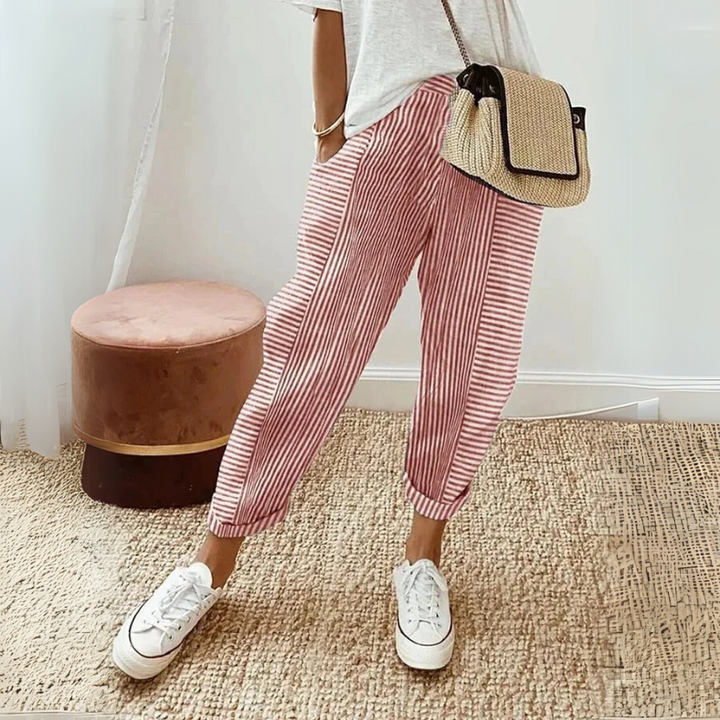 Mavis – Relaxed Boho Stripe Trousers