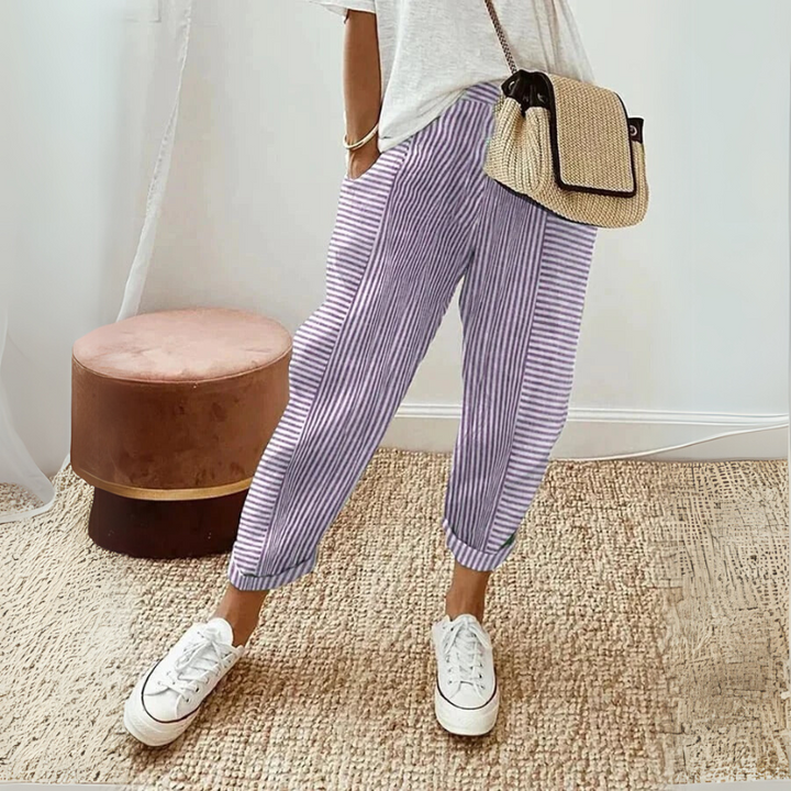 Mavis – Relaxed Boho Stripe Trousers