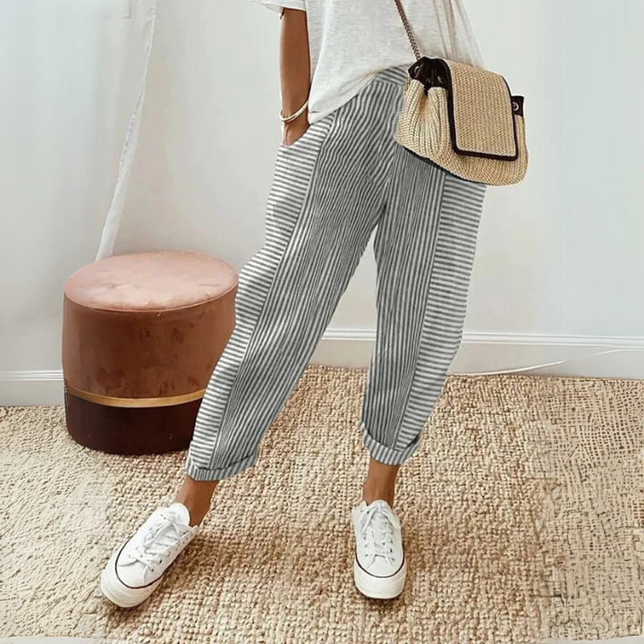 Mavis – Relaxed Boho Stripe Trousers