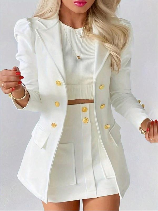 Magda – Elegant Two-Piece Blazer and Skirt Set for Winter and Autumn
