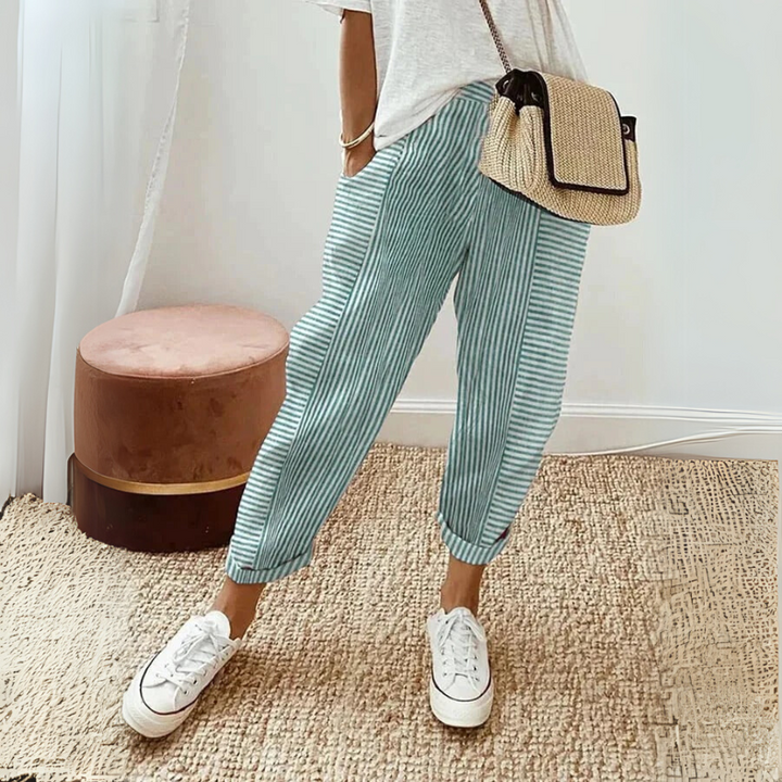 Mavis – Relaxed Boho Stripe Trousers