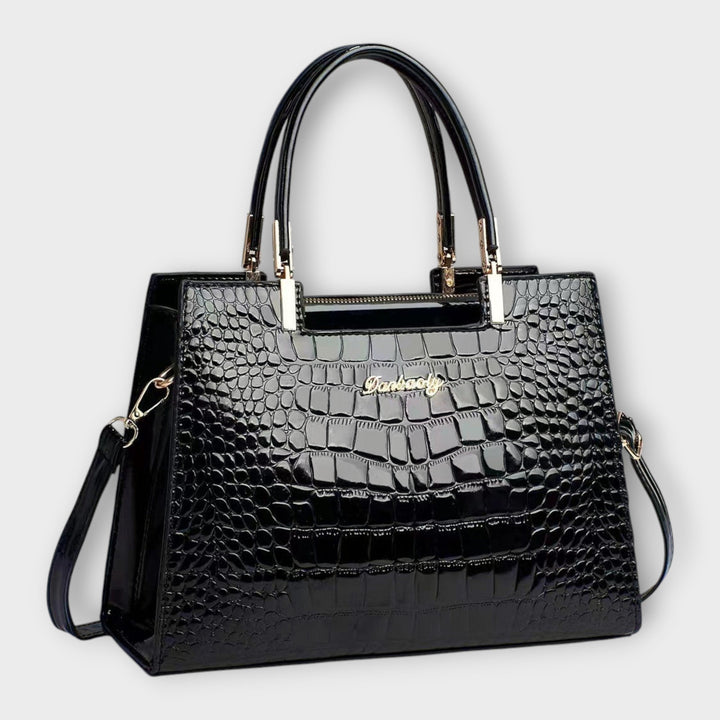 Rosemary – Glossy Crocodile Pattern Handbag