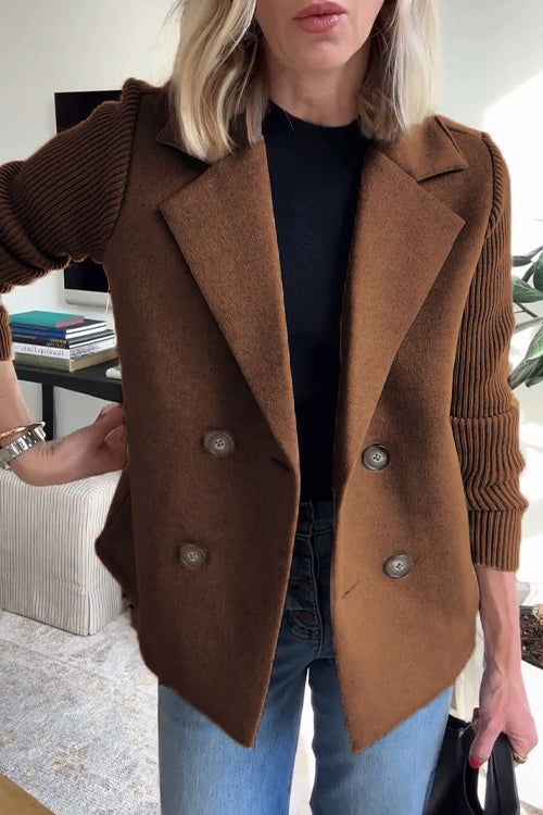 Gloria – Elegant Knit-Sleeve Blazer