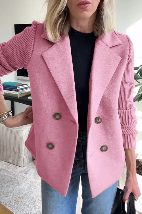 Gloria – Elegant Knit-Sleeve Blazer