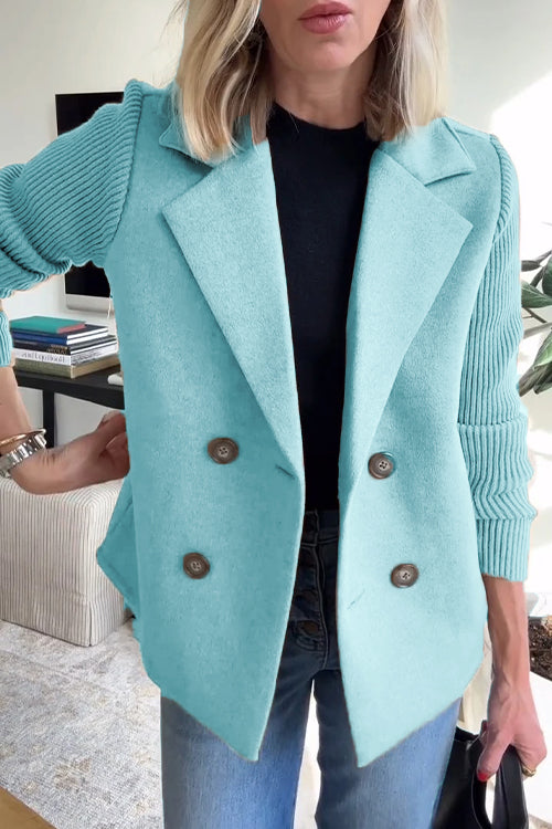 Gloria – Elegant Knit-Sleeve Blazer