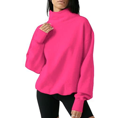 Anthea – Oversized Turtleneck Long Sleeve Pullover Sweatshirt