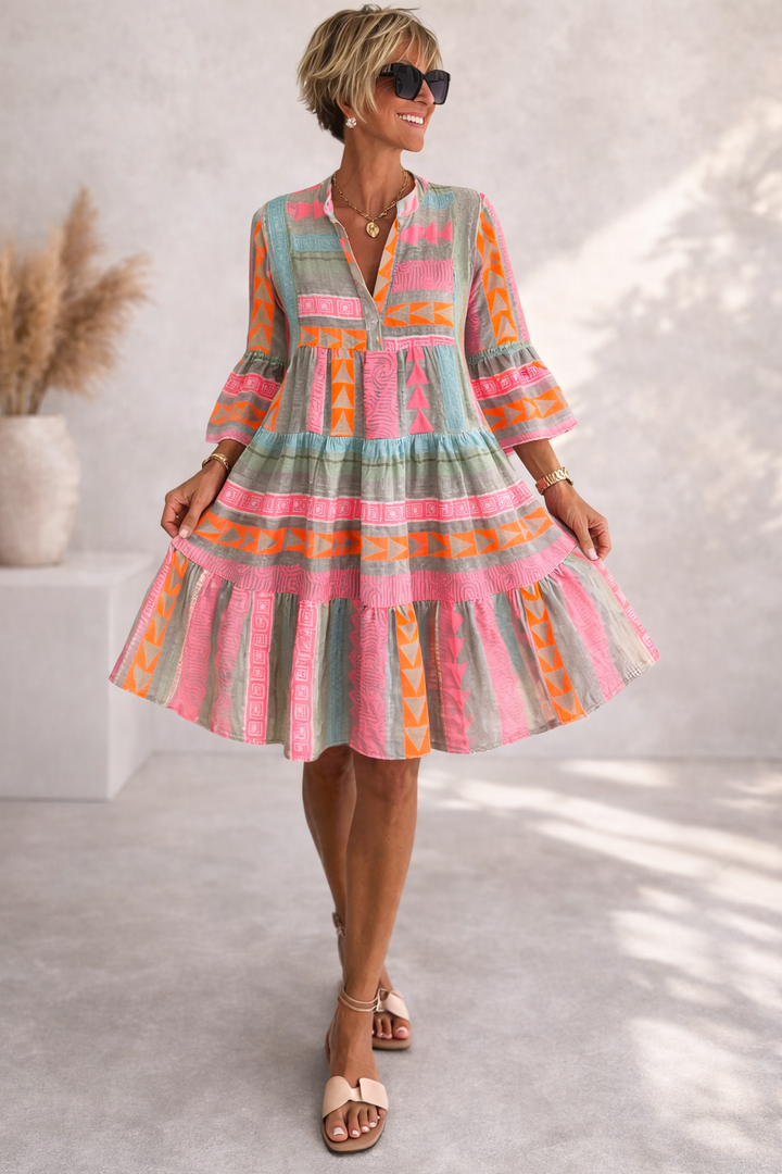 Irene – Patterned Flowing Midi Dress
