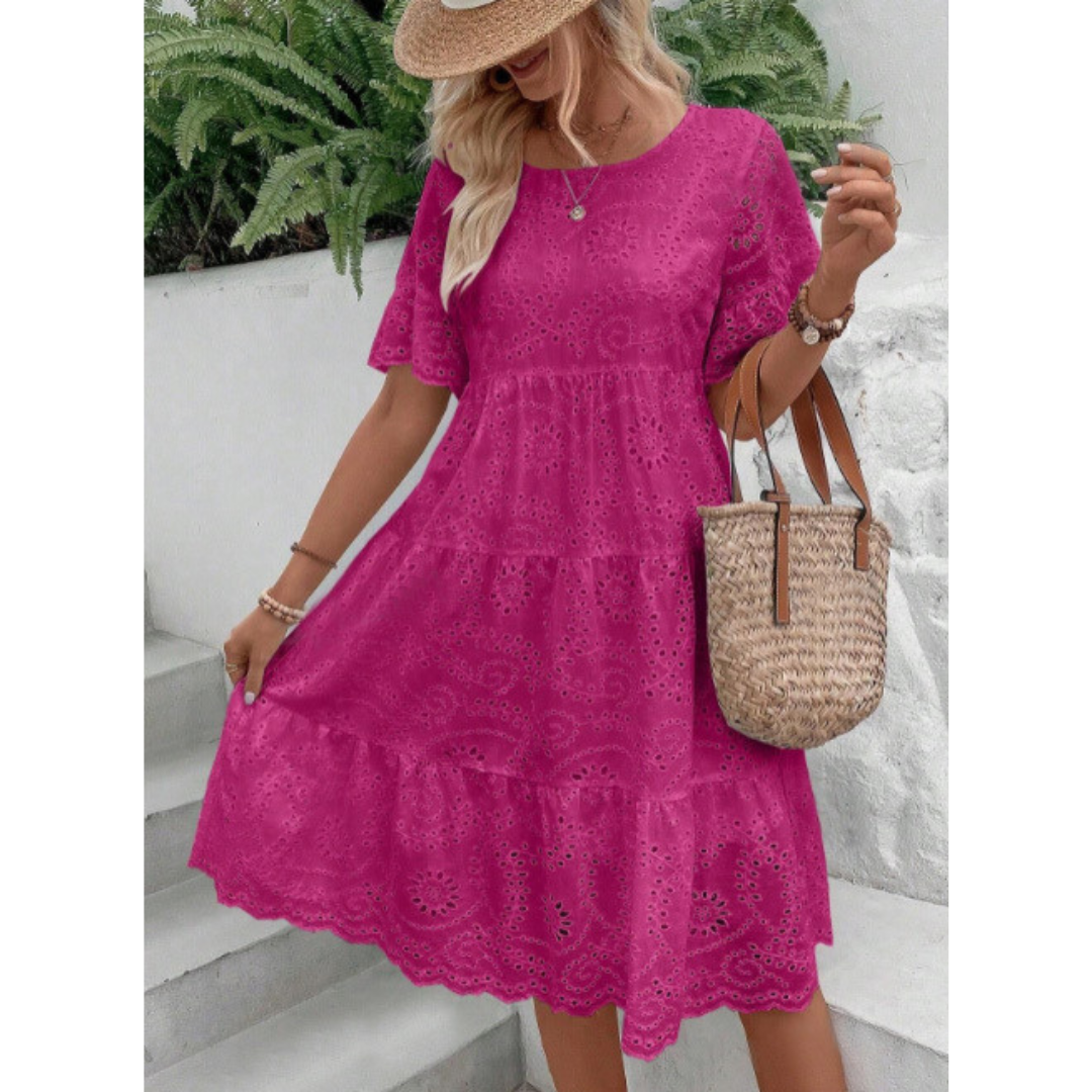 Lottie – Elegant Round Neck Boho Summer Dress