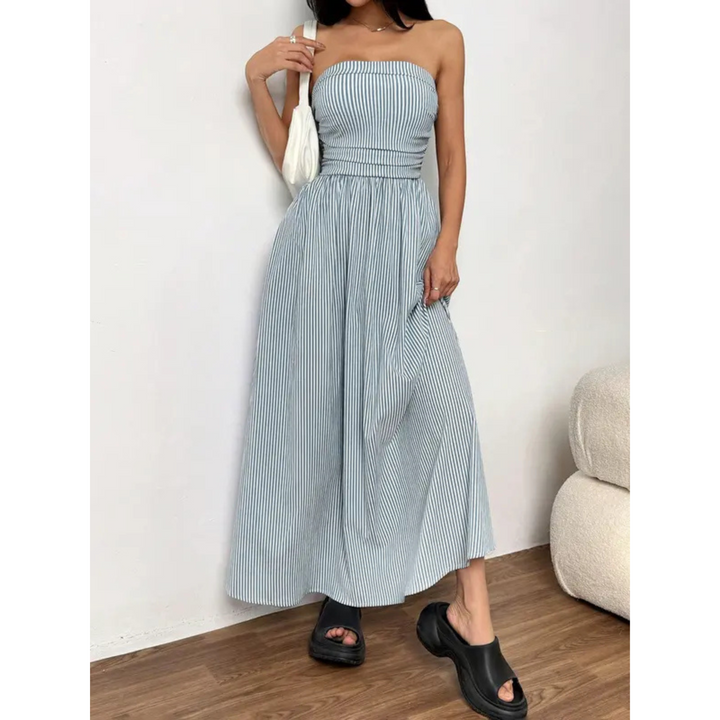Ethel – Classic Striped Summer Tube Maxi Dress