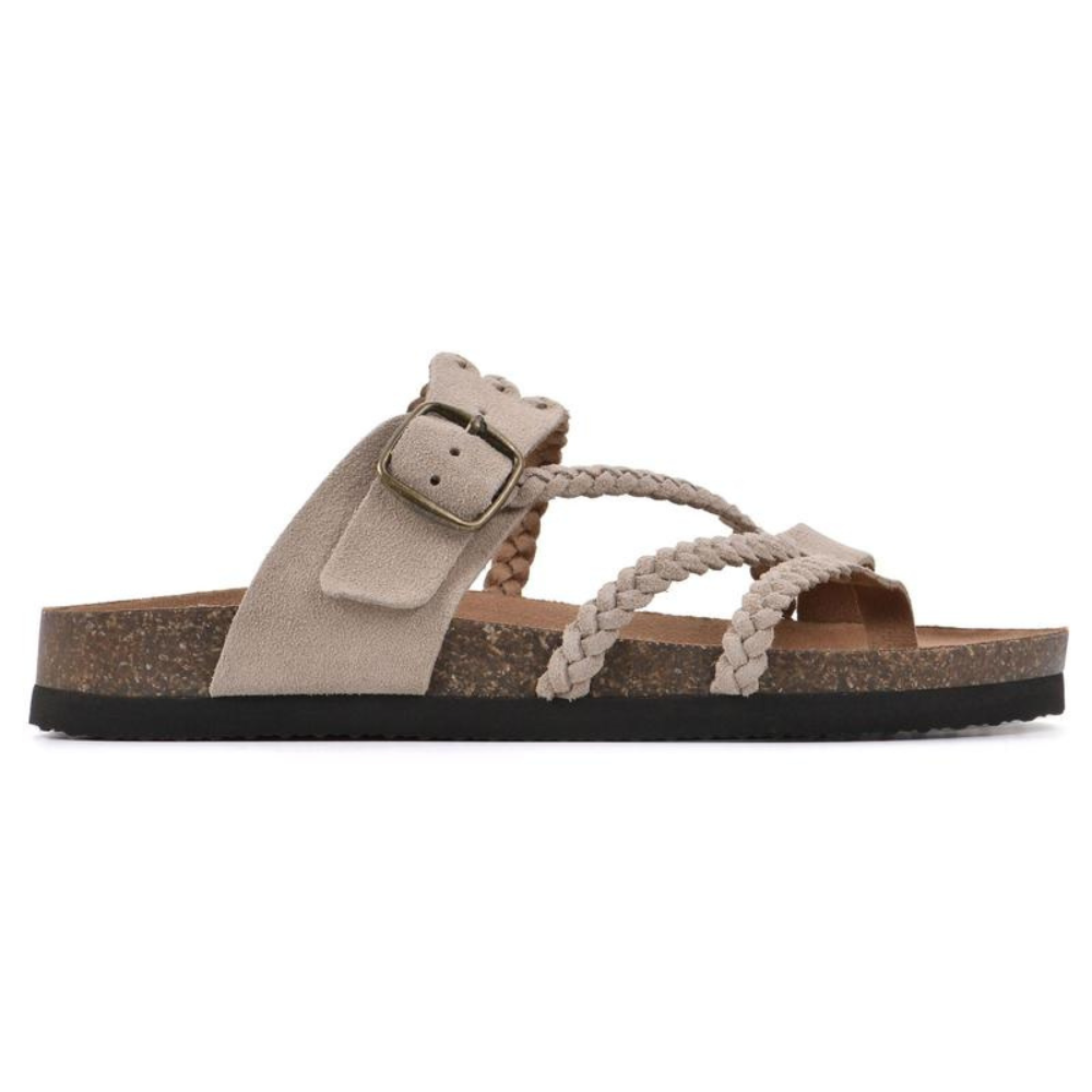 Maya – Braided Strap Cork Footbed Sandals