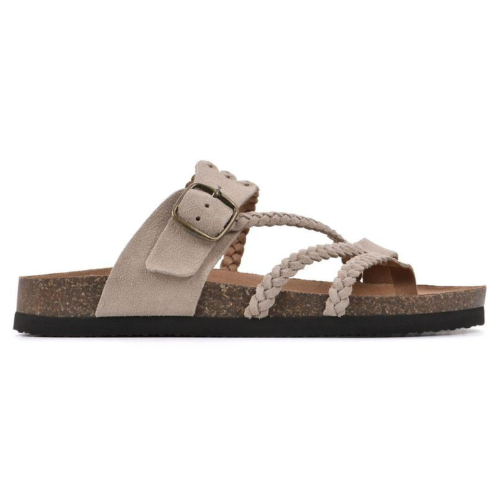 Maya – Braided Strap Cork Footbed Sandals