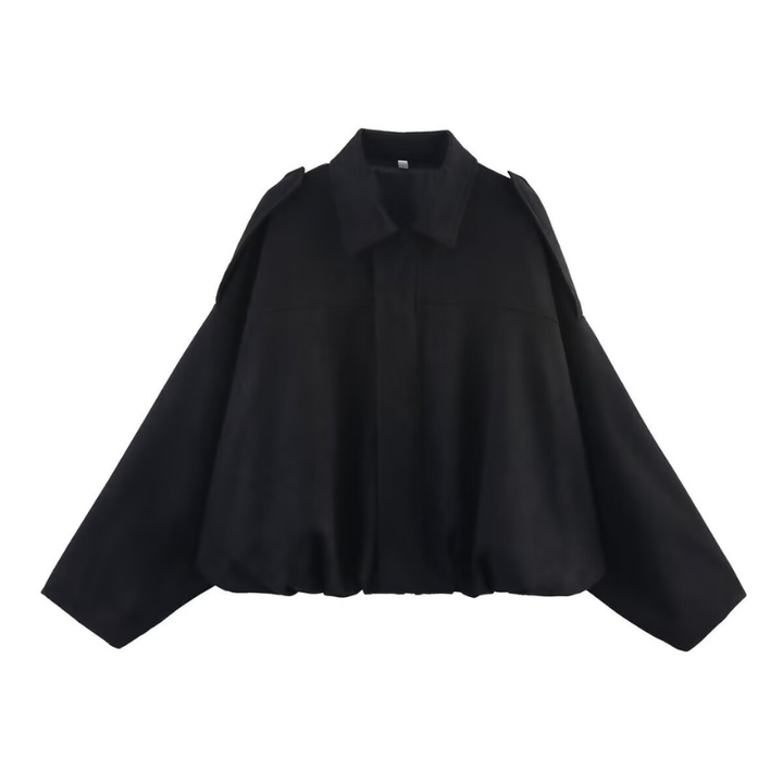 Jill – Classy Long Sleeve Collared Fuzzy Coat