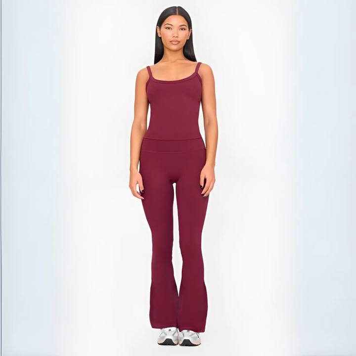 Eileen – Casual Striped V-Neck Long Sleeve and Pants Set
