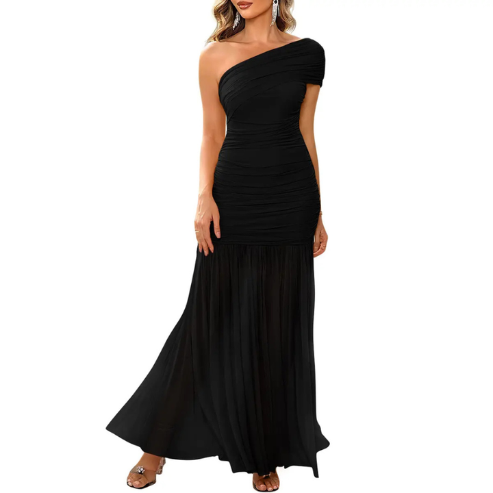 Sandra – Glamorous One-Shoulder Ruched Dress