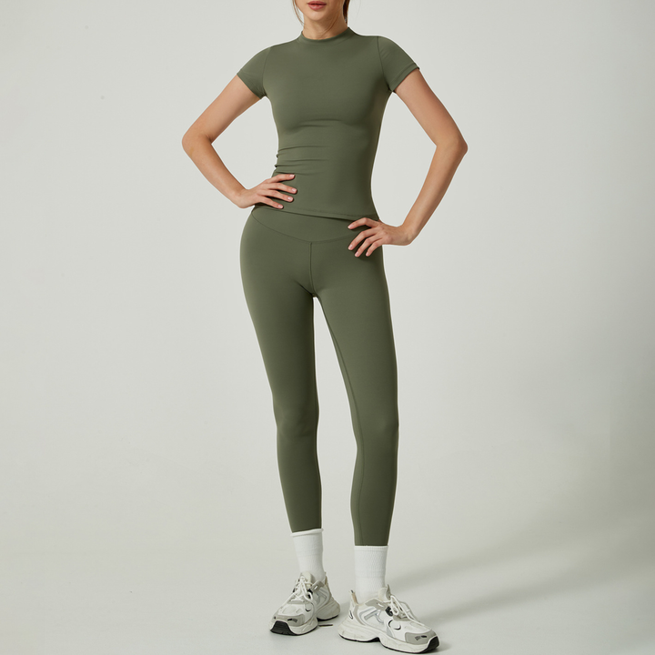 Sonia – Casual Plain Top and Leggings Loungewear Set